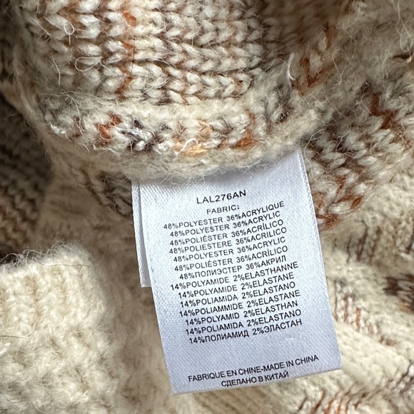 Lili Sidonio Cream and Brown Patterned Sweater | M - Picture 6 of 6